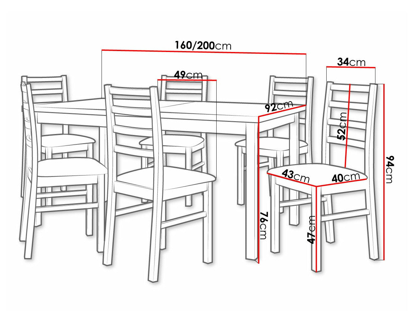 Spisestue-sæt Victorville 261 3978777