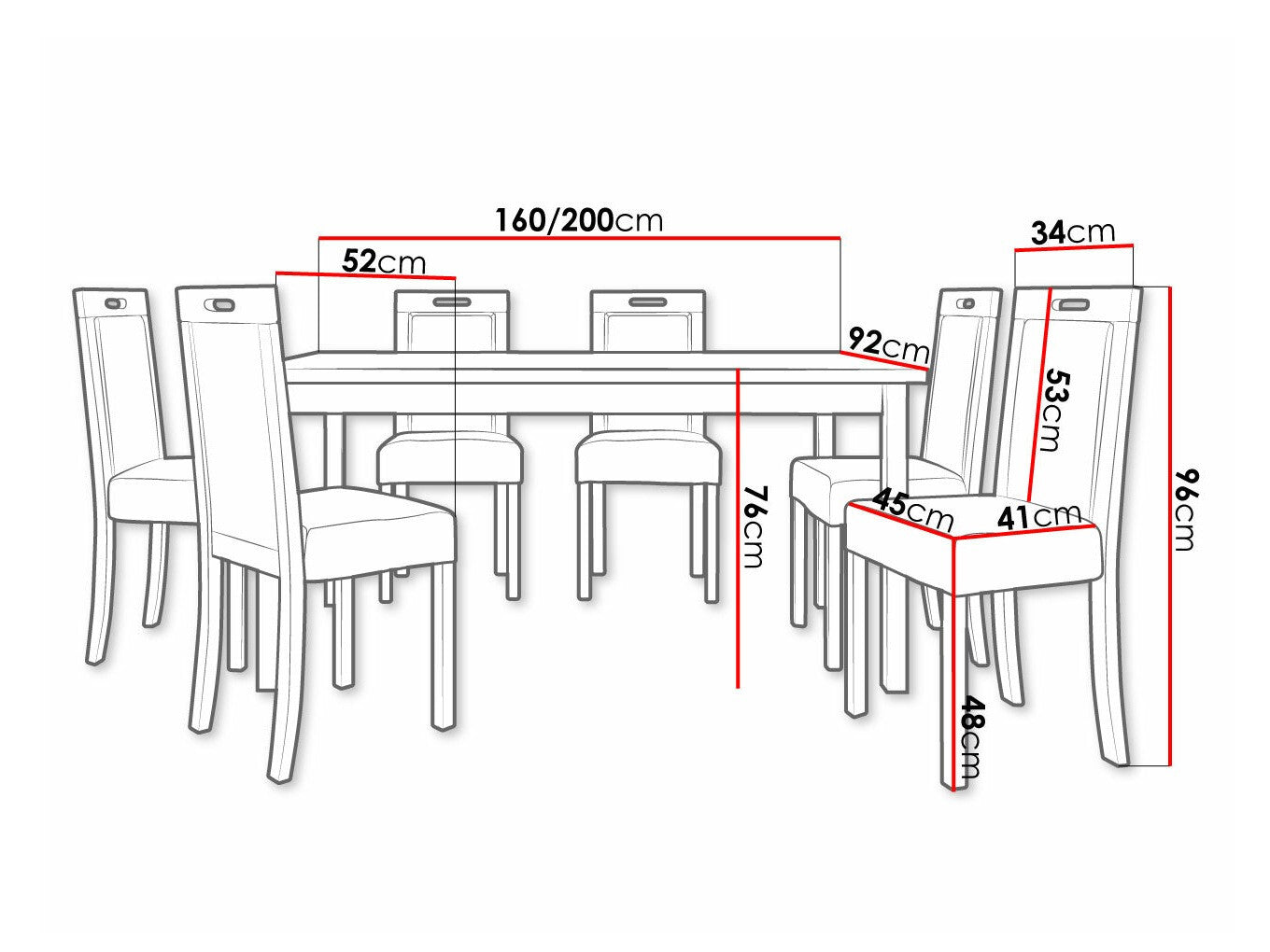 Spisestue-sæt Victorville 262 3978785