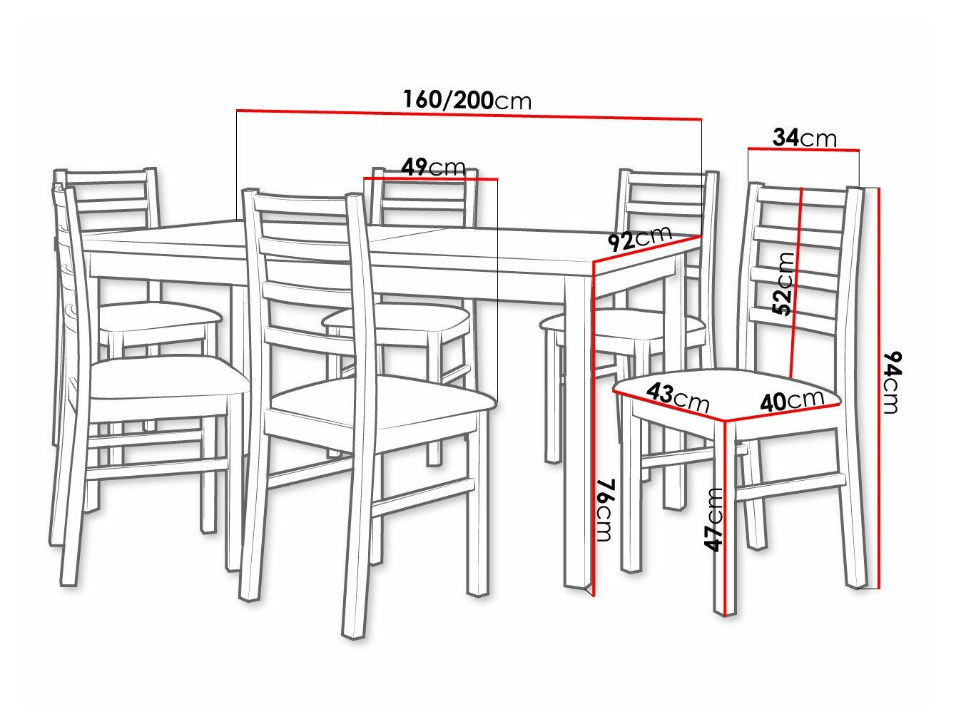 Spisestue-sæt Victorville 261 3978788
