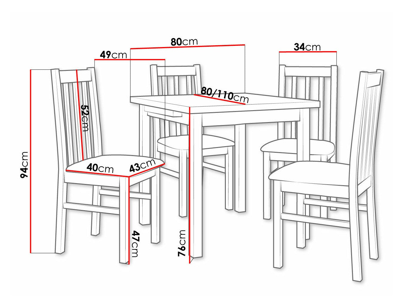 Spisestue-sæt Victorville 263 3978789
