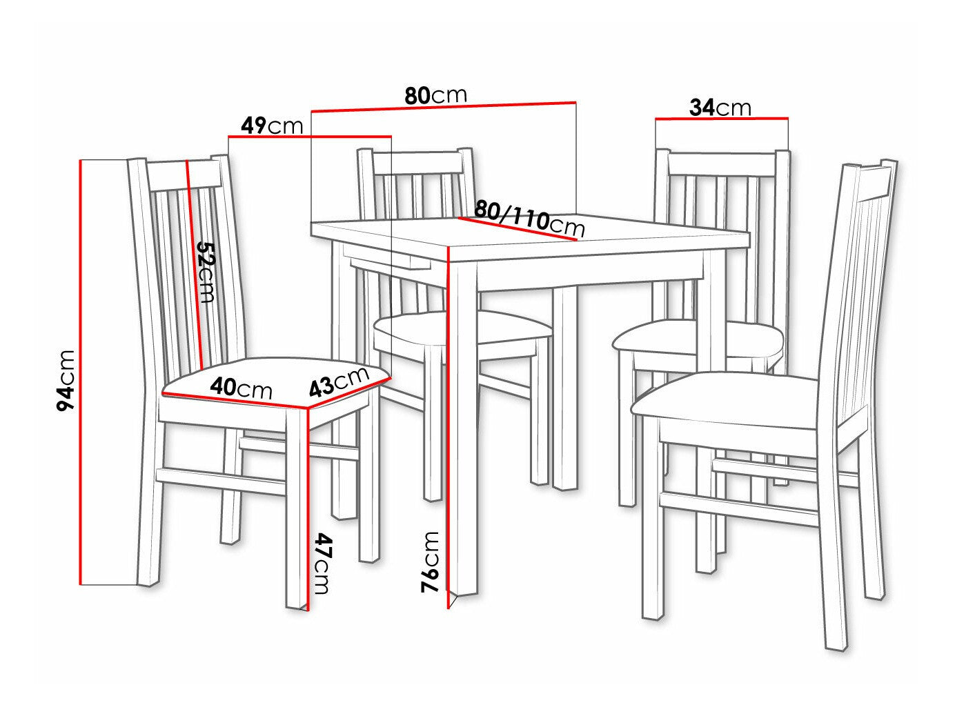 Spisestue-sæt Victorville 263 3978791