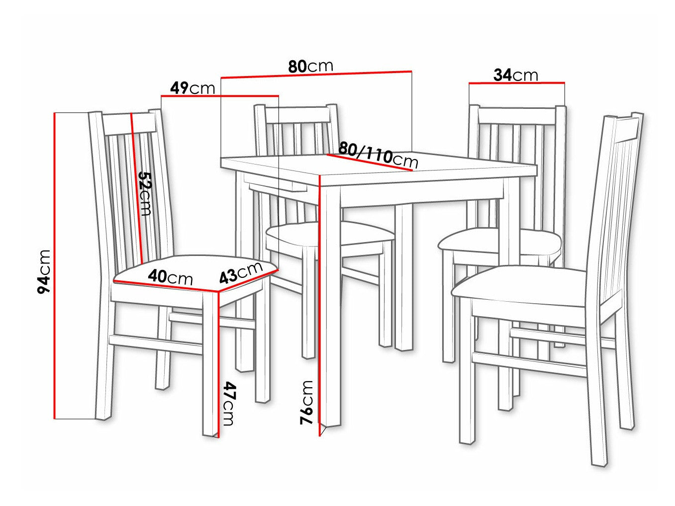 Spisestue-sæt Victorville 263 3978792