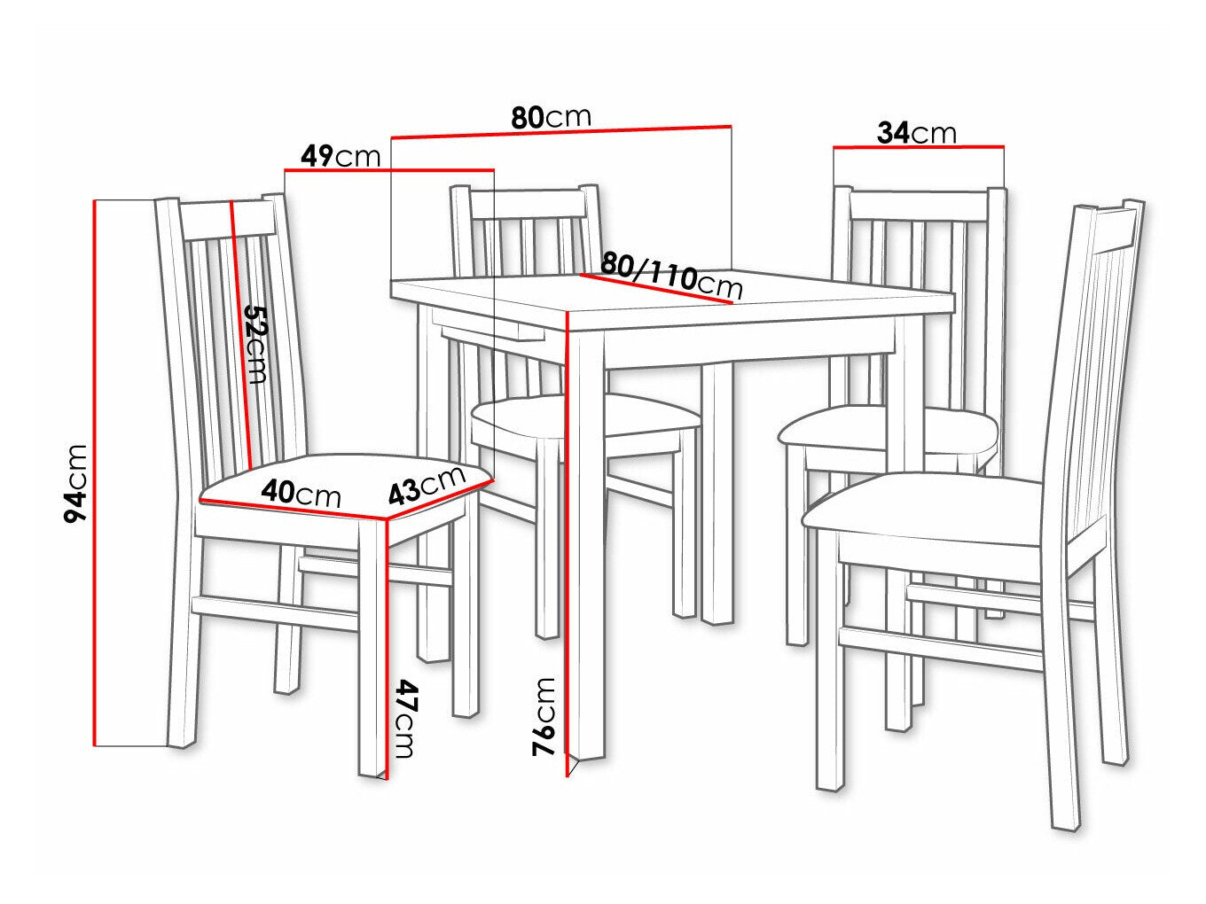 Spisestue-sæt Victorville 263 3978793