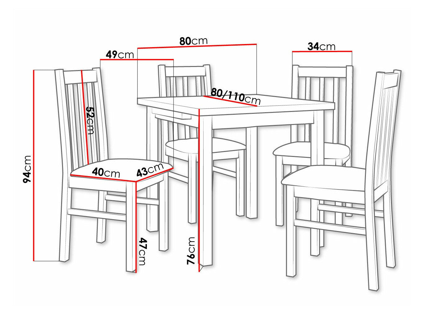 Spisestue-sæt Victorville 263 3978794