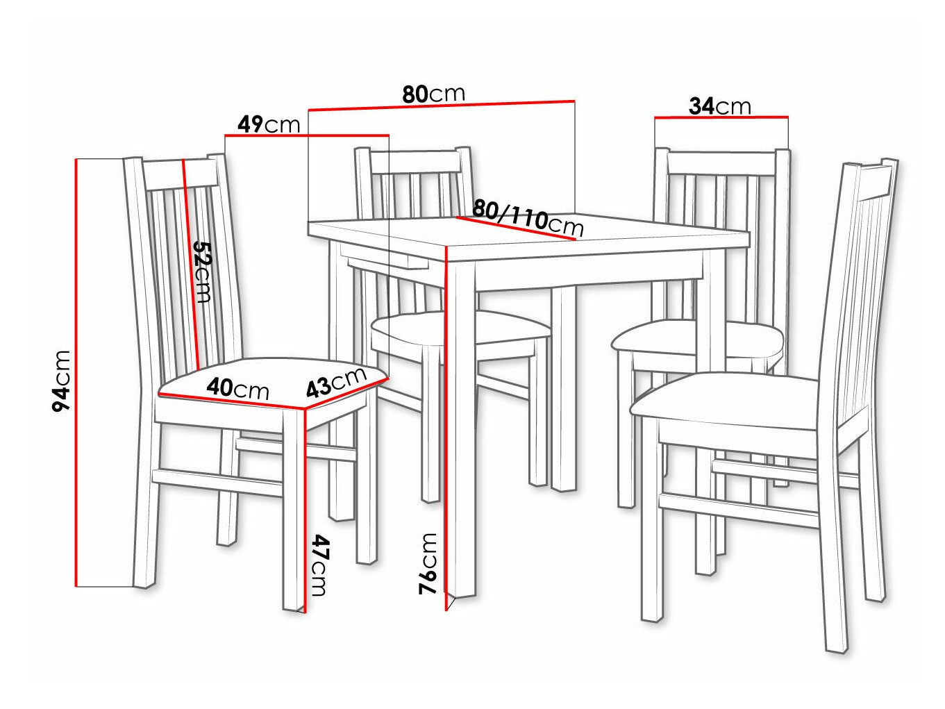 Spisestue-sæt Victorville 263 3978797