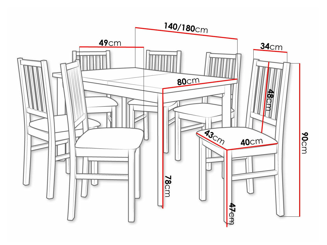 Spisestue-sæt Victorville 264 3978798