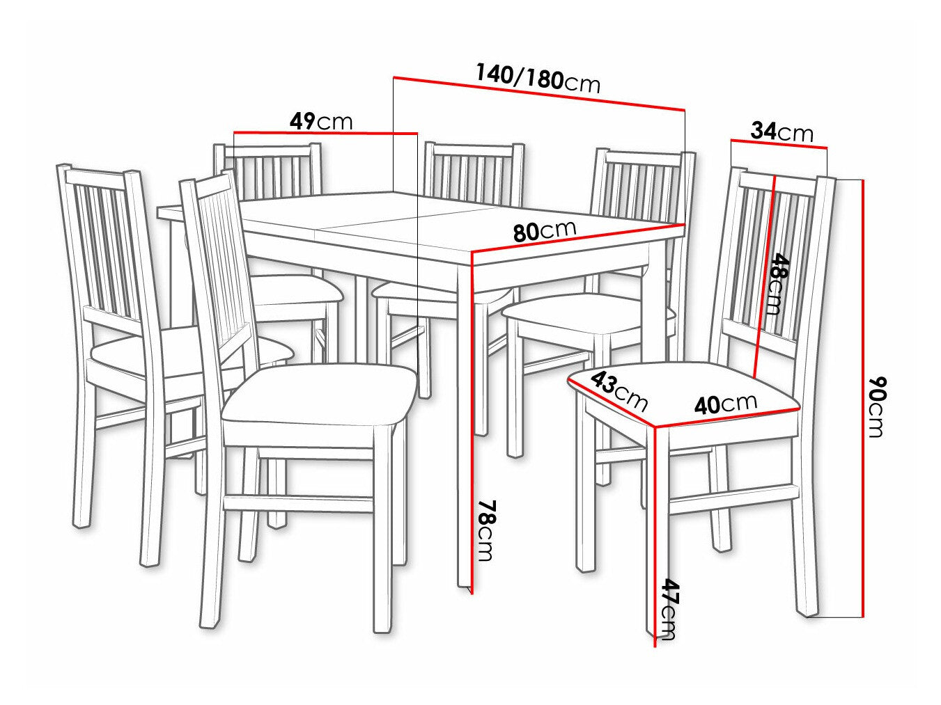 Spisestue-sæt Victorville 264 3978799