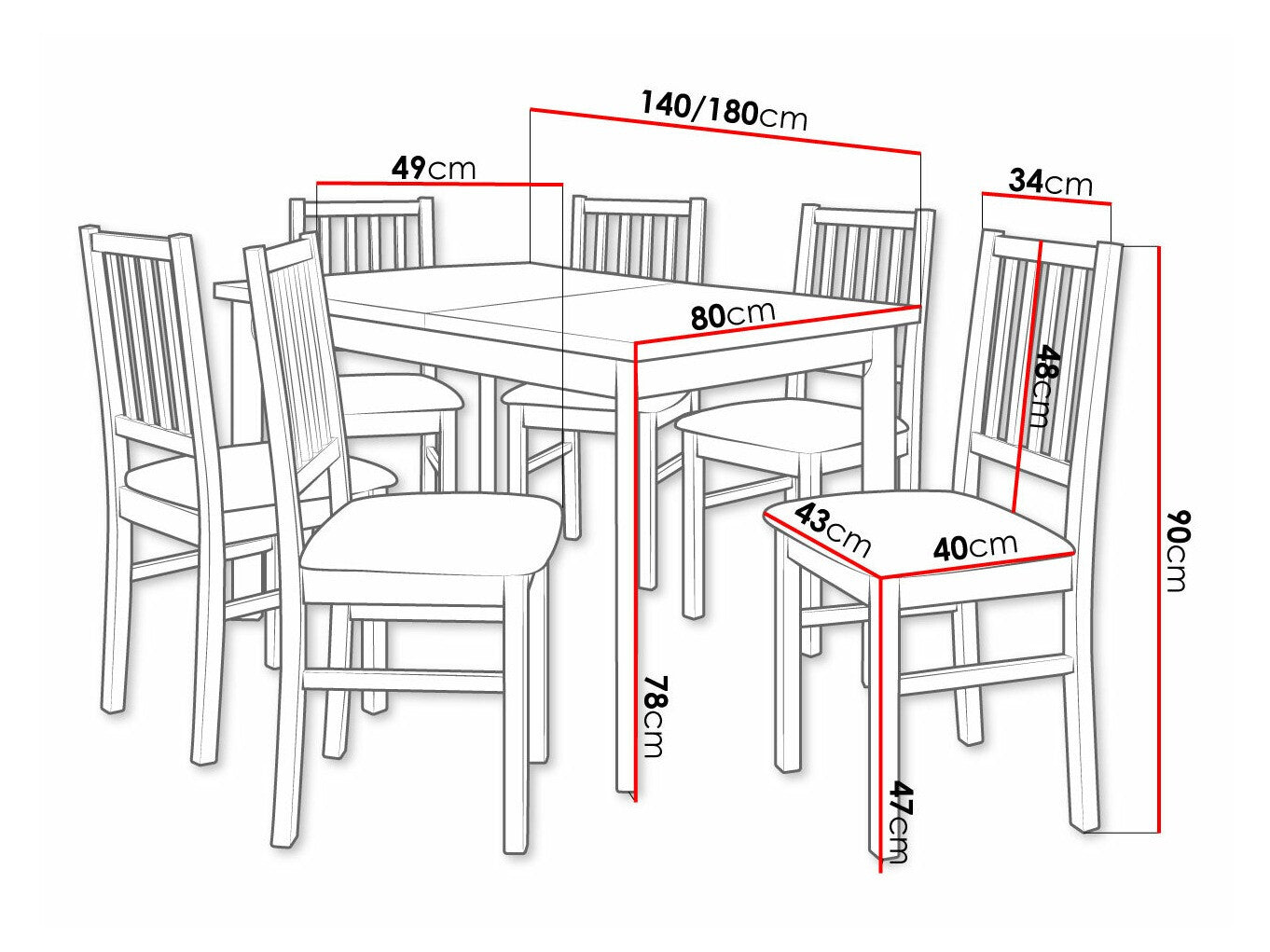 Spisestue-sæt Victorville 264 3978801