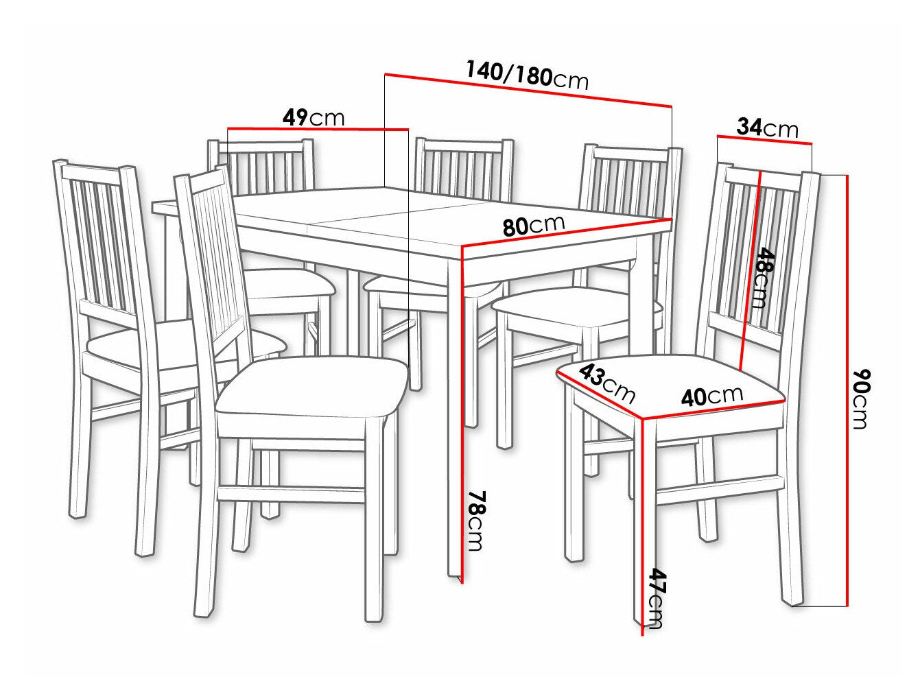 Spisestue-sæt Victorville 264 3978802