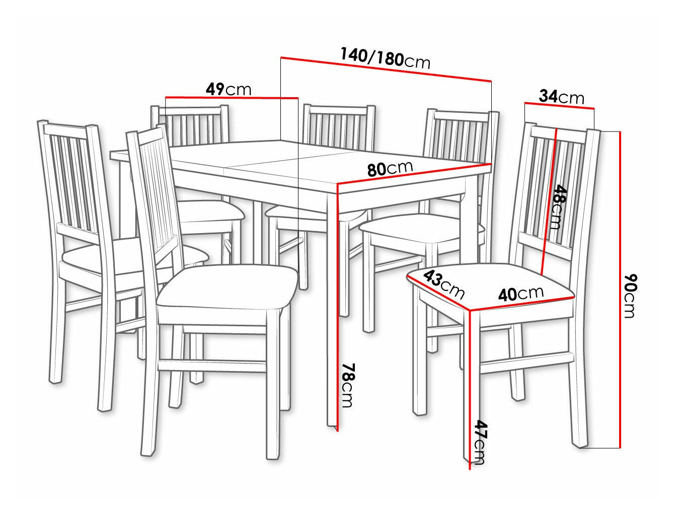 Spisestue-sæt Victorville 264 3978803