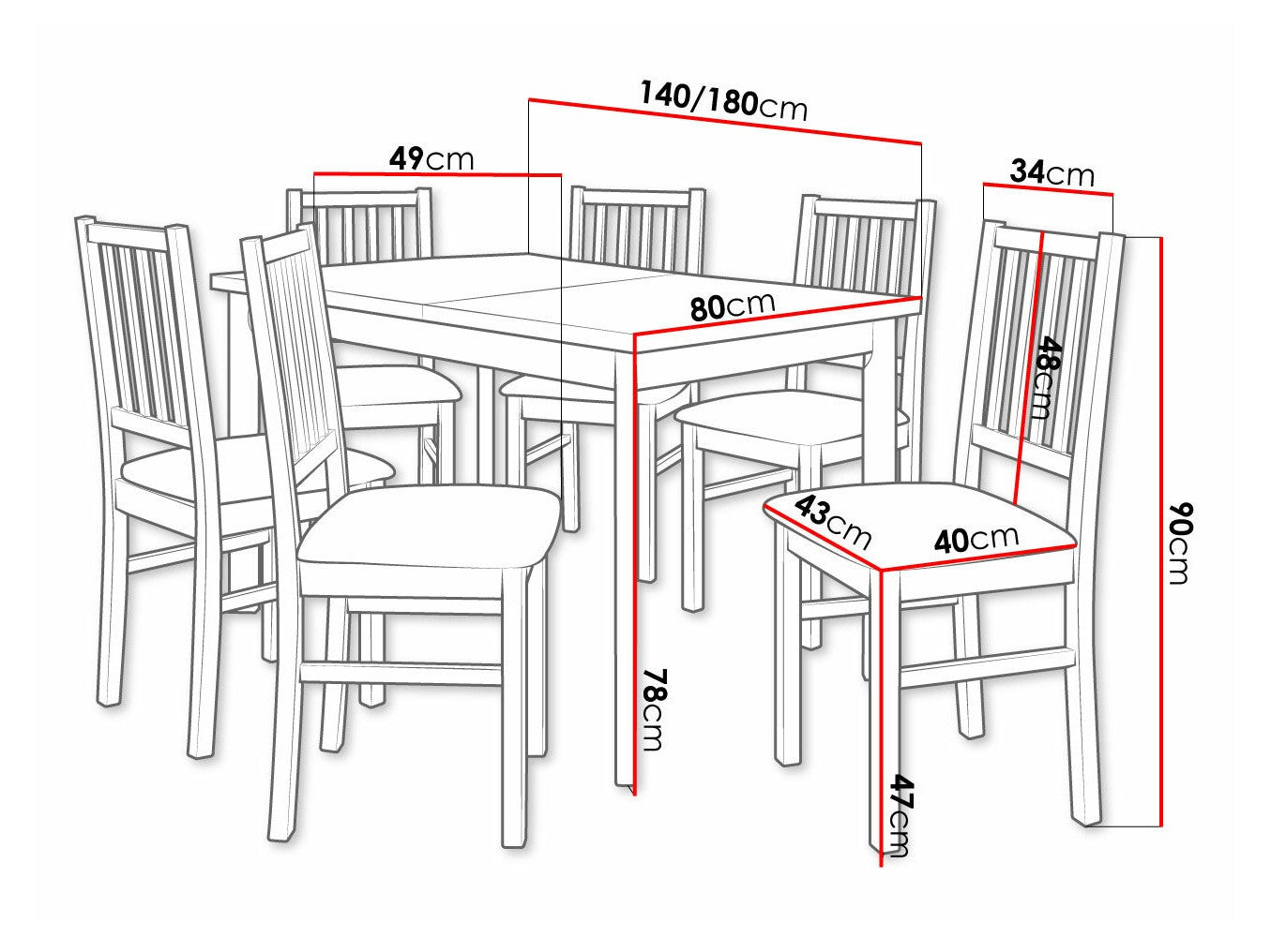 Spisestue-sæt Victorville 264 3978804