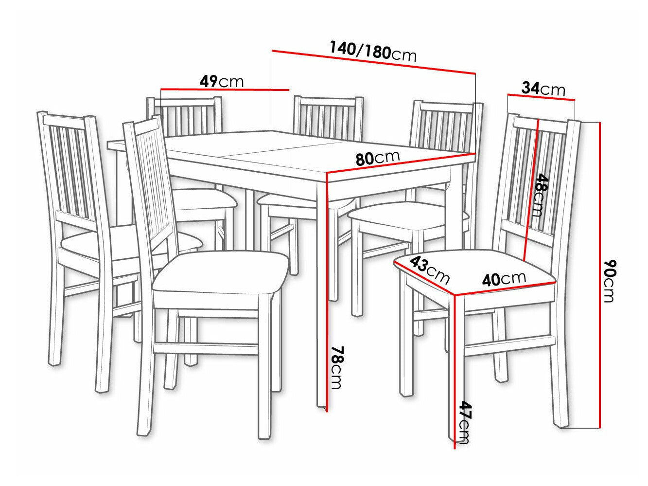Spisestue-sæt Victorville 264 3978805