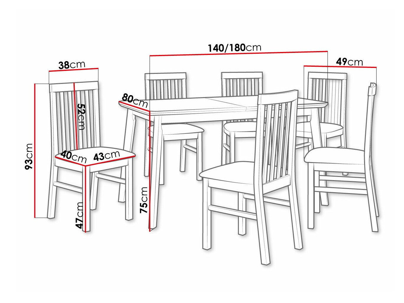 Spisestue-sæt Victorville 267 3978807