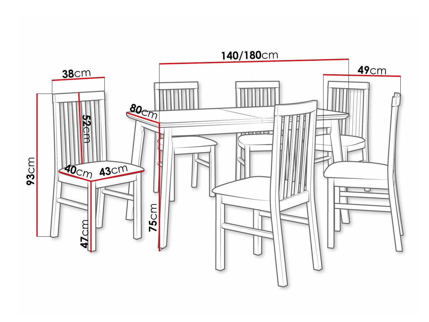 Spisestue-sæt Victorville 267 3978808