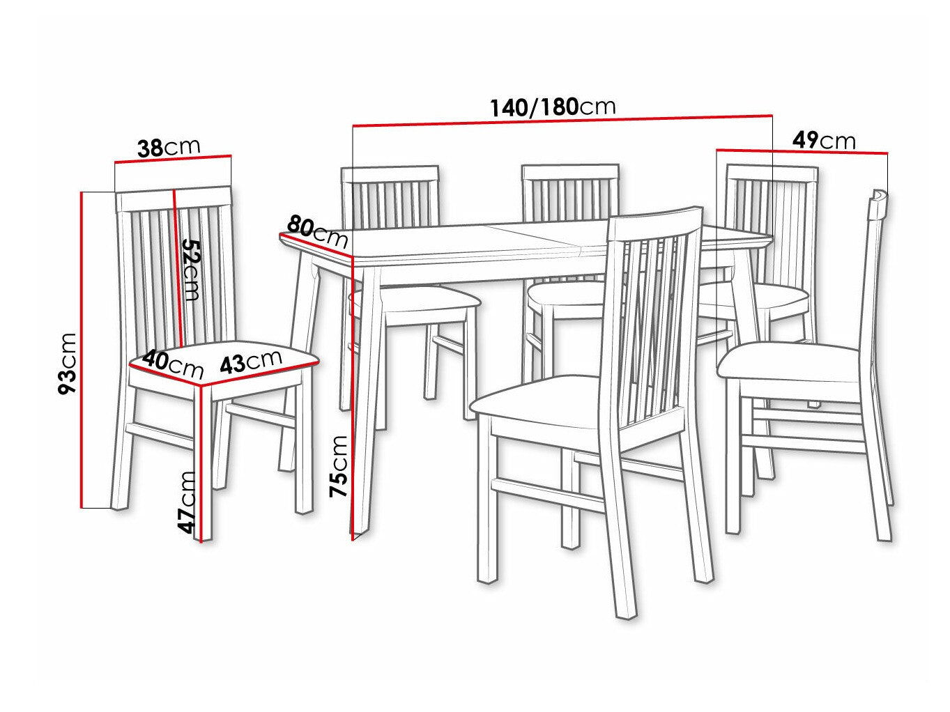 Spisestue-sæt Victorville 267 3978809