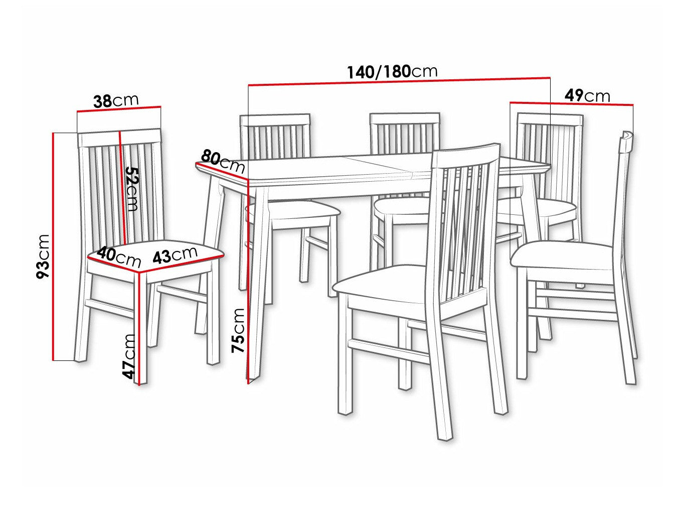 Spisestue-sæt Victorville 267 3978811