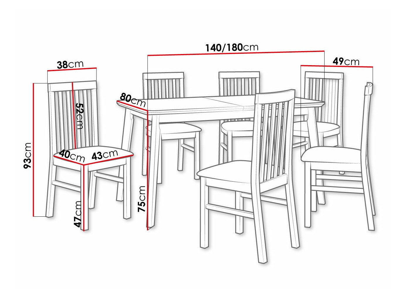Spisestue-sæt Victorville 267 3978812