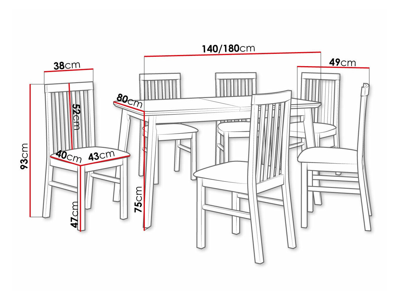 Spisestue-sæt Victorville 267 3978813