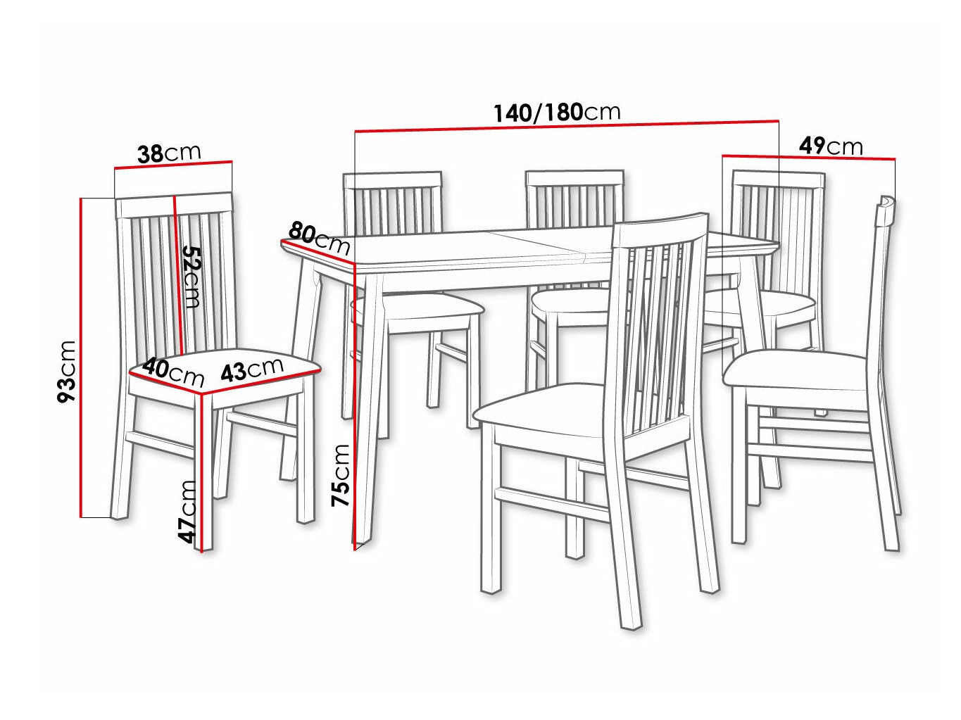 Spisestue-sæt Victorville 267 3978814