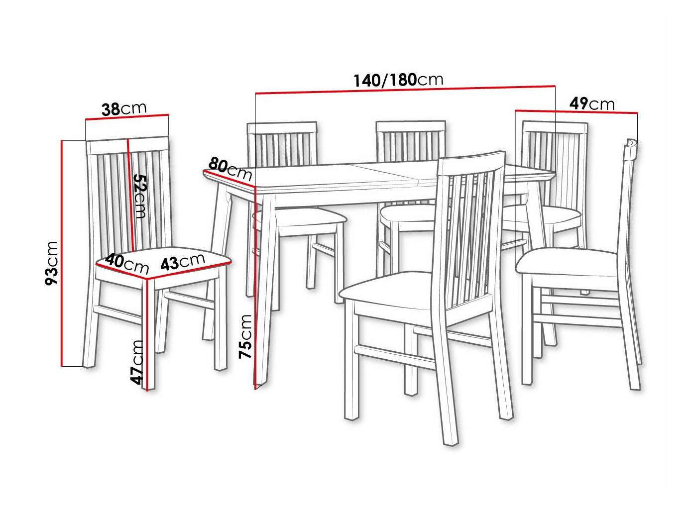 Spisestue-sæt Victorville 267 3978815