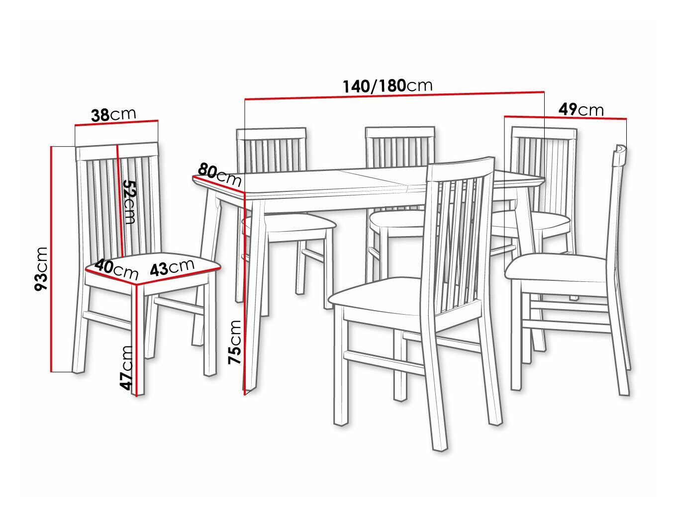 Spisestue-sæt Victorville 267 3978816