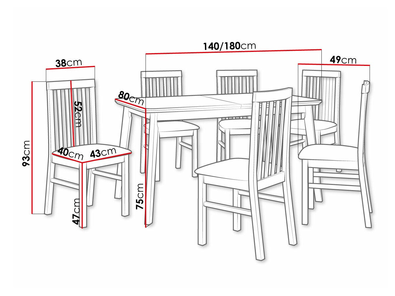 Spisestue-sæt Victorville 267 3978817