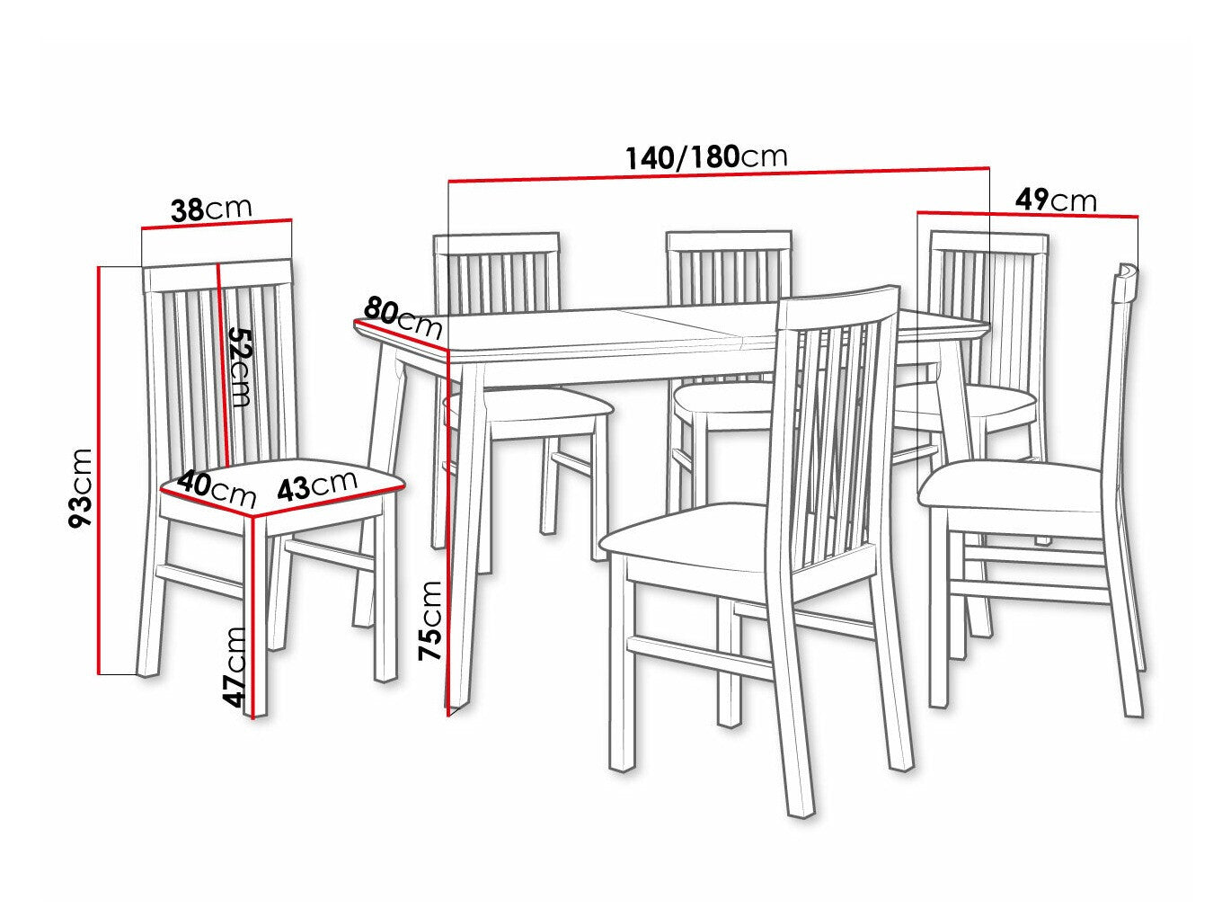 Spisestue-sæt Victorville 267 3978818