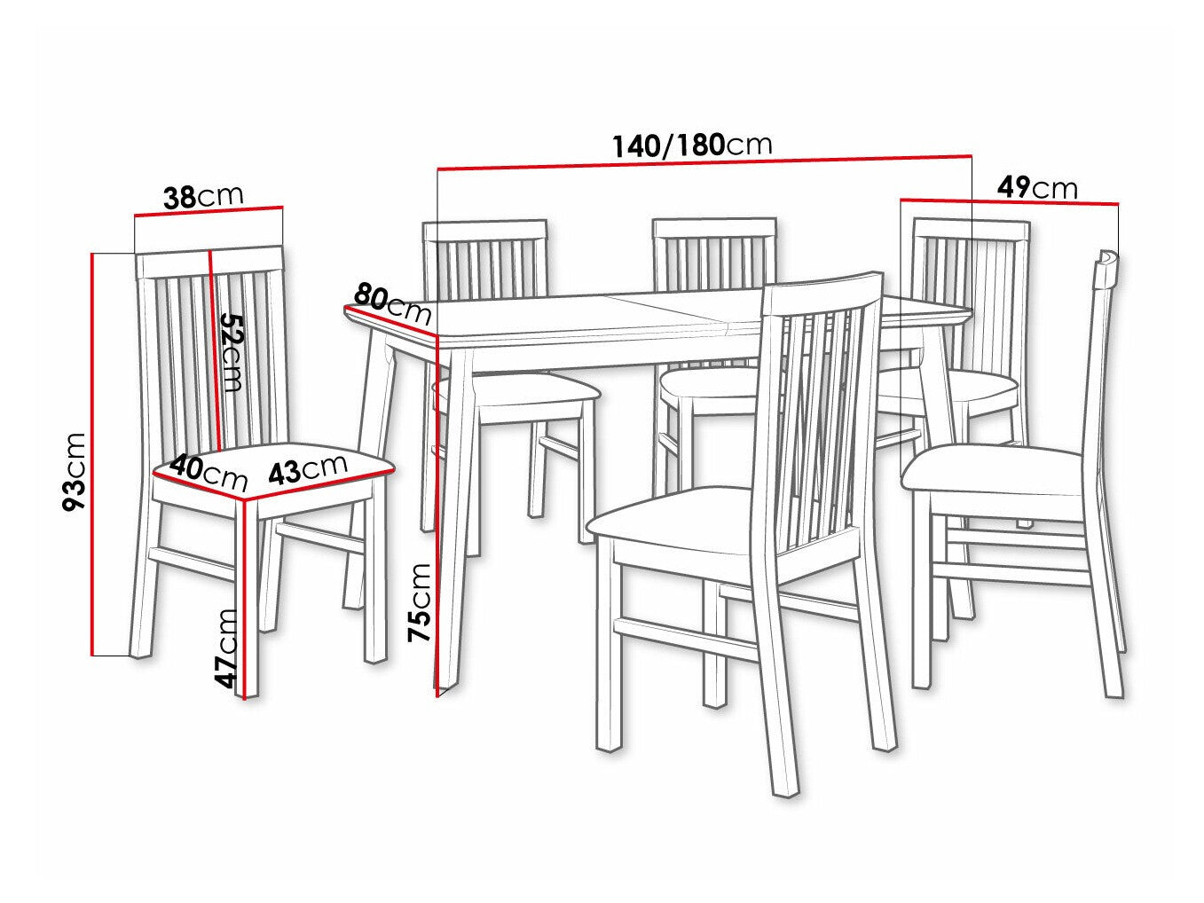 Spisestue-sæt Victorville 267 3978820