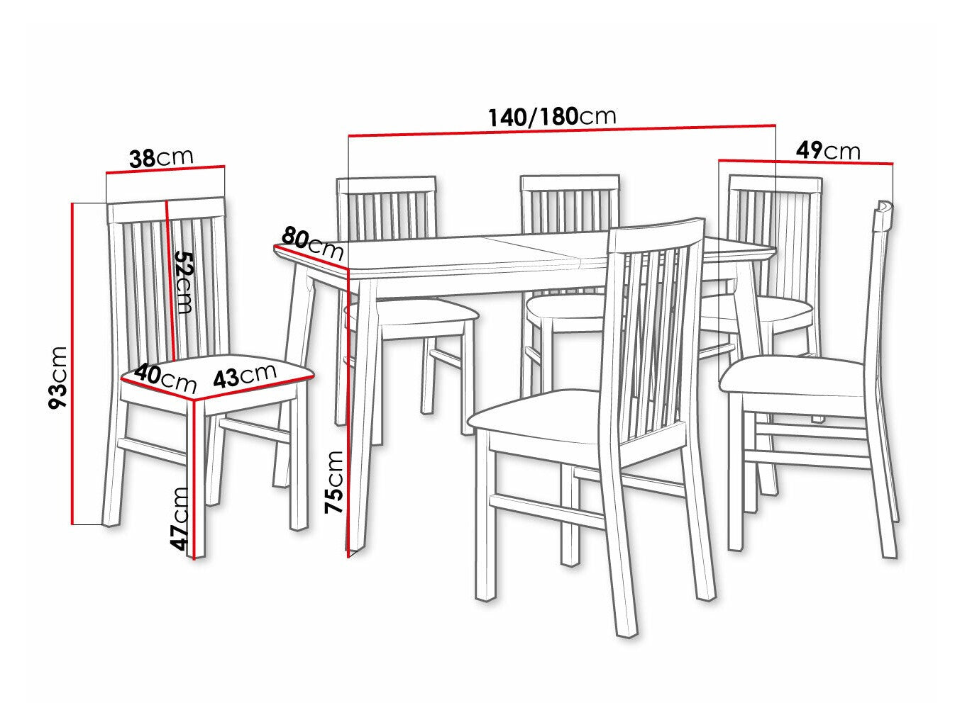 Spisestue-sæt Victorville 267 3978821