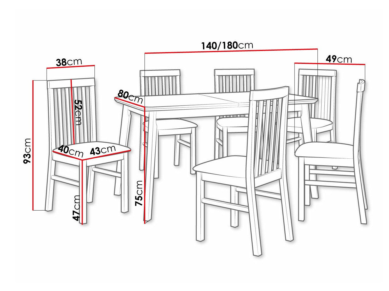Spisestue-sæt Victorville 267 3978822
