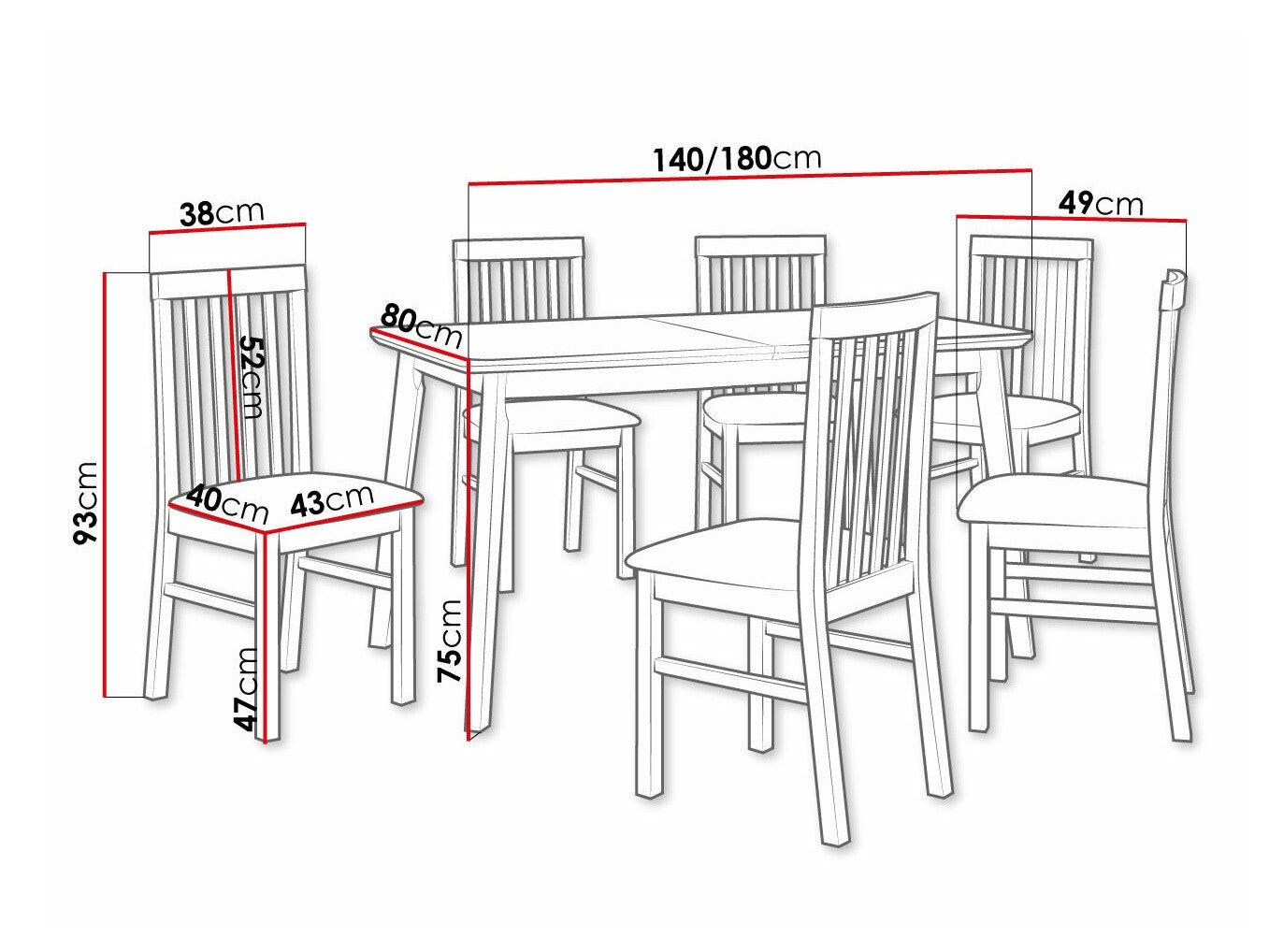 Spisestue-sæt Victorville 267 3978823