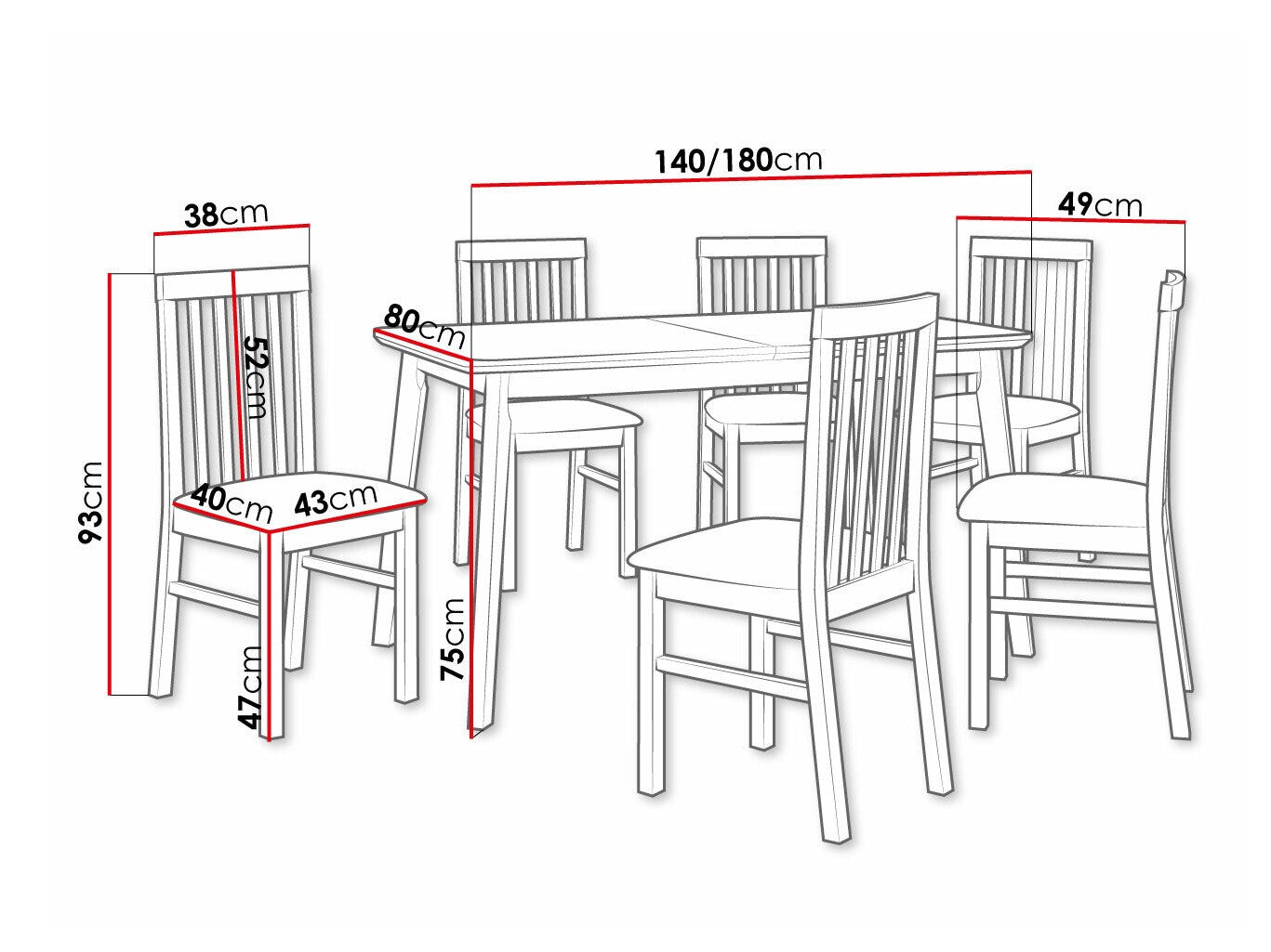 Spisestue-sæt Victorville 267 3978824