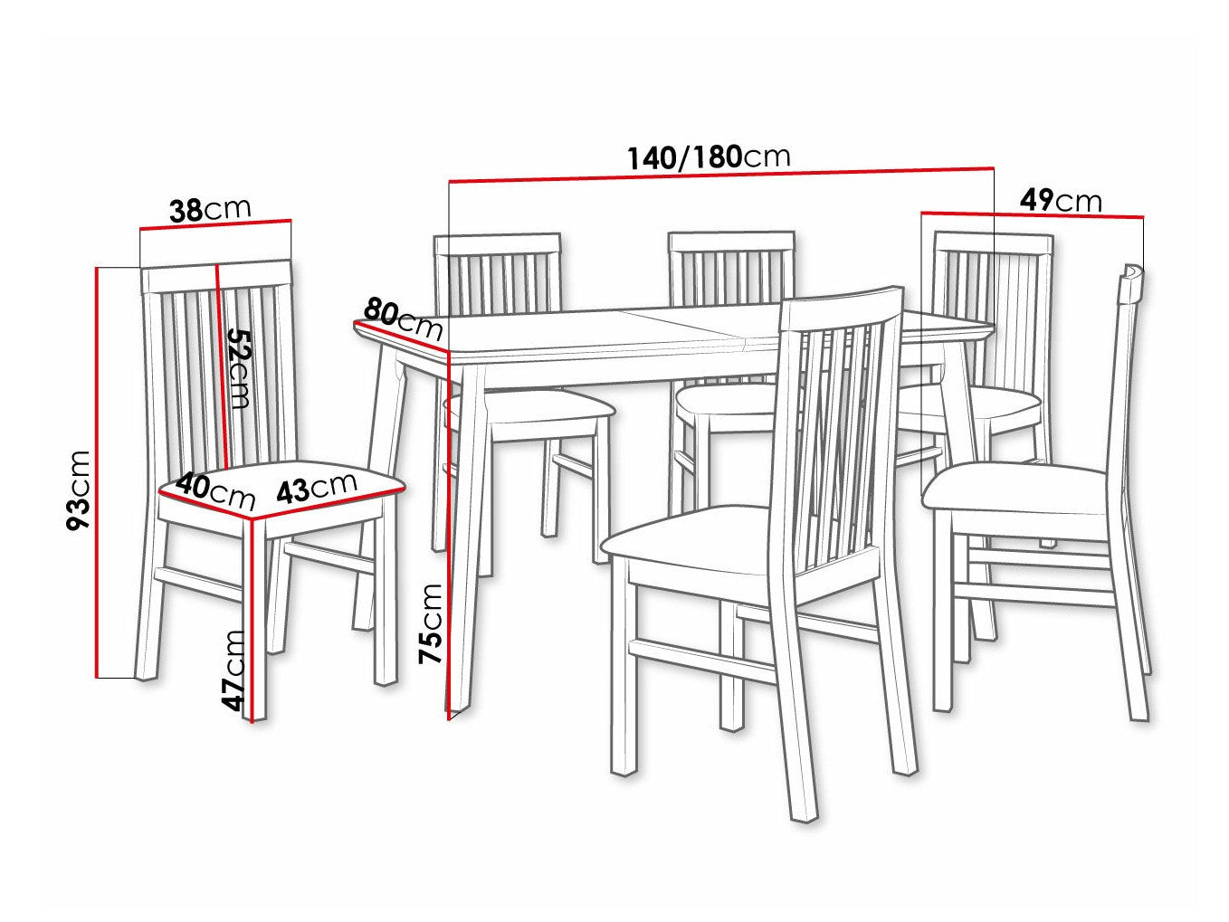 Spisestue-sæt Victorville 267 3978827