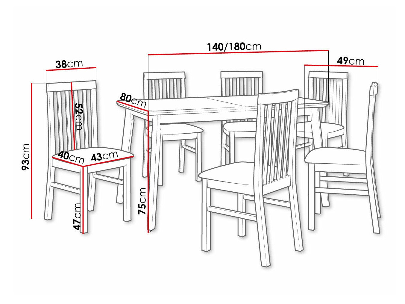 Spisestue-sæt Victorville 267 3978828