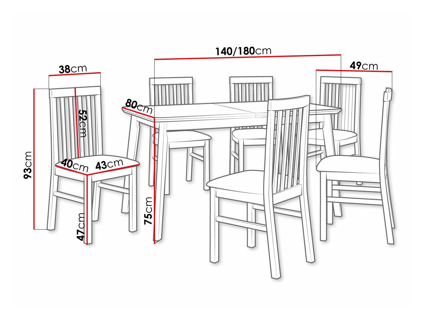 Spisestue-sæt Victorville 267 3978829
