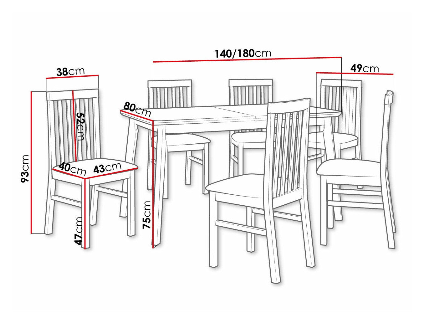 Spisestue-sæt Victorville 267 3978830