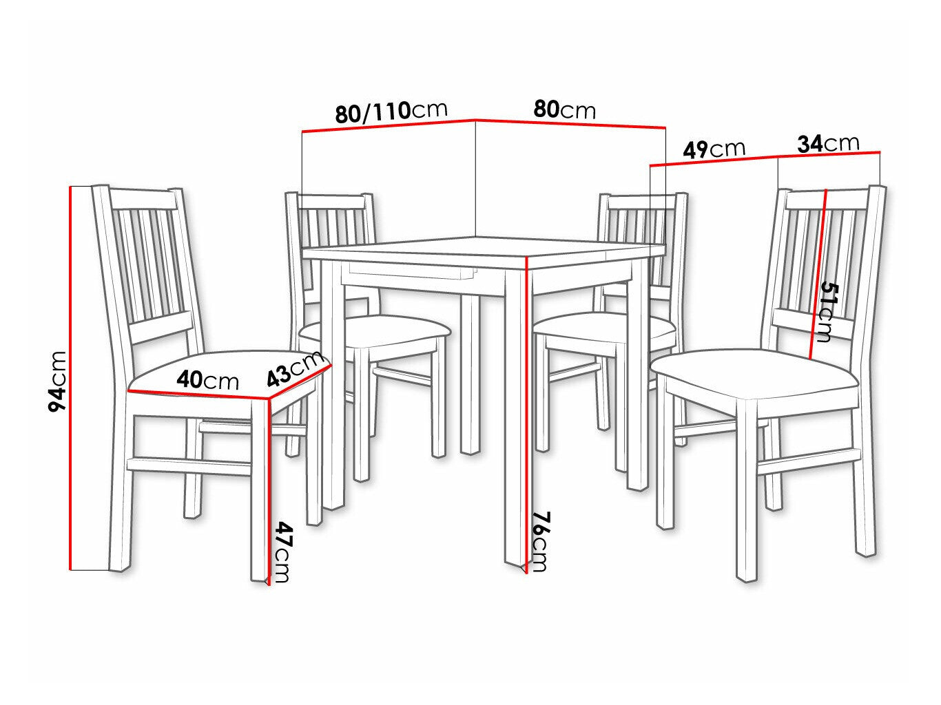 Spisestue-sæt Victorville 275 3978850