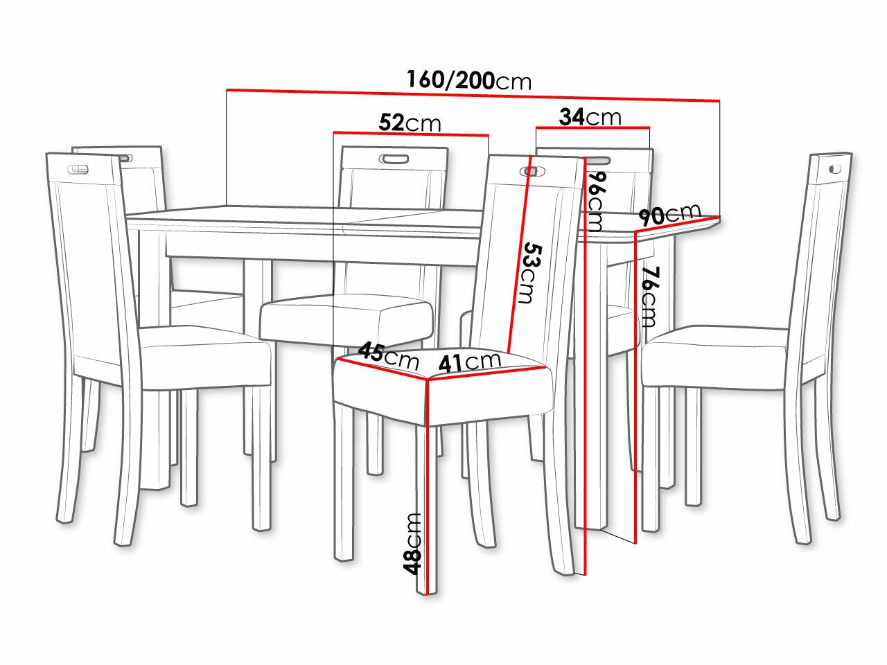 Spisestue-sæt Victorville 278 3978870