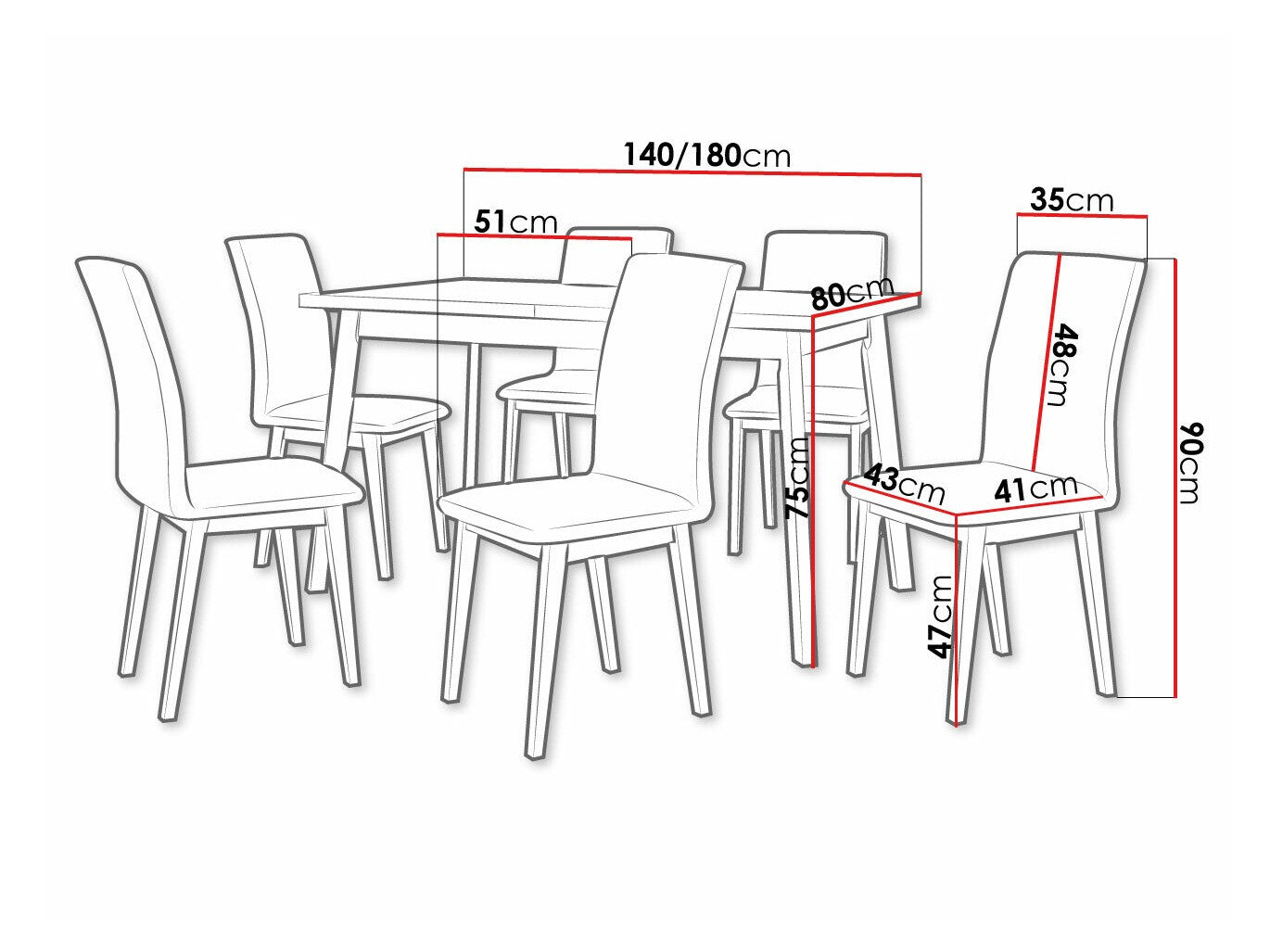Spisestue-sæt Victorville 288 3978871