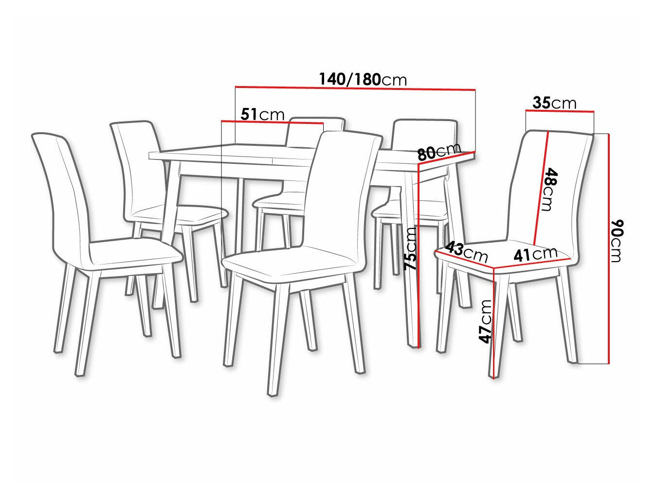 Spisestue-sæt Victorville 288 3978873