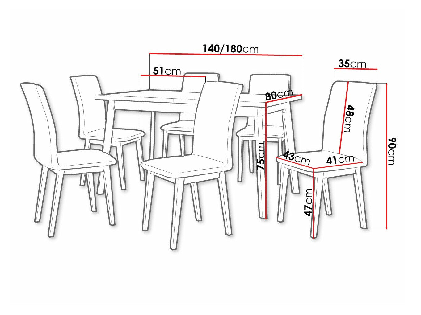 Spisestue-sæt Victorville 288 3978874