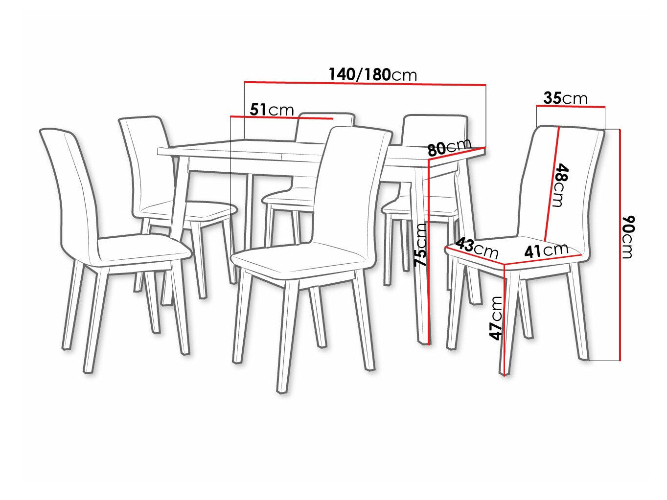 Spisestue-sæt Victorville 288 3978875