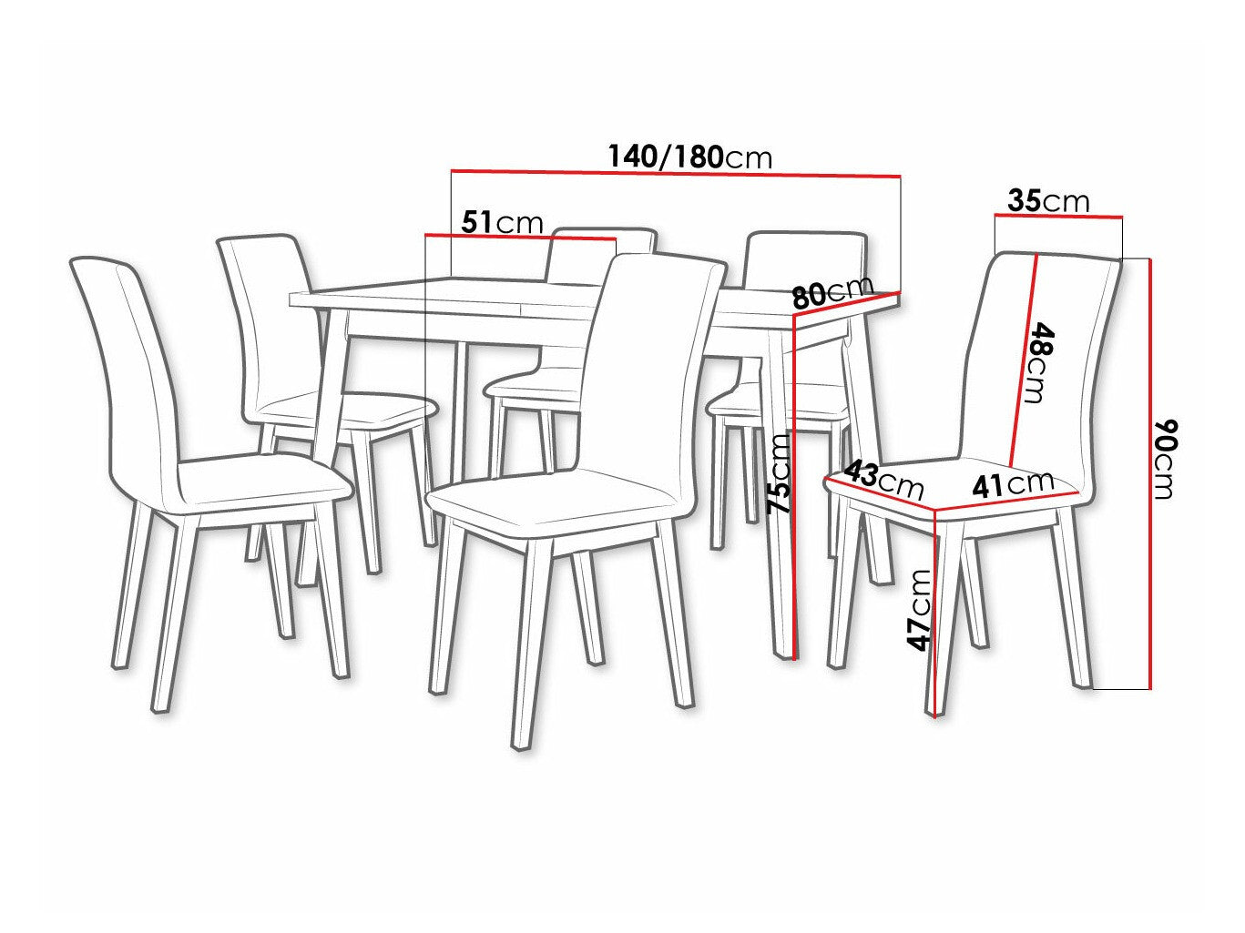 Spisestue-sæt Victorville 288 3978876