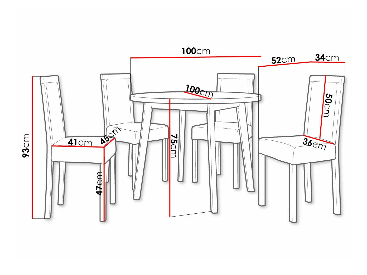 Spisestue-sæt Victorville 306 3978995