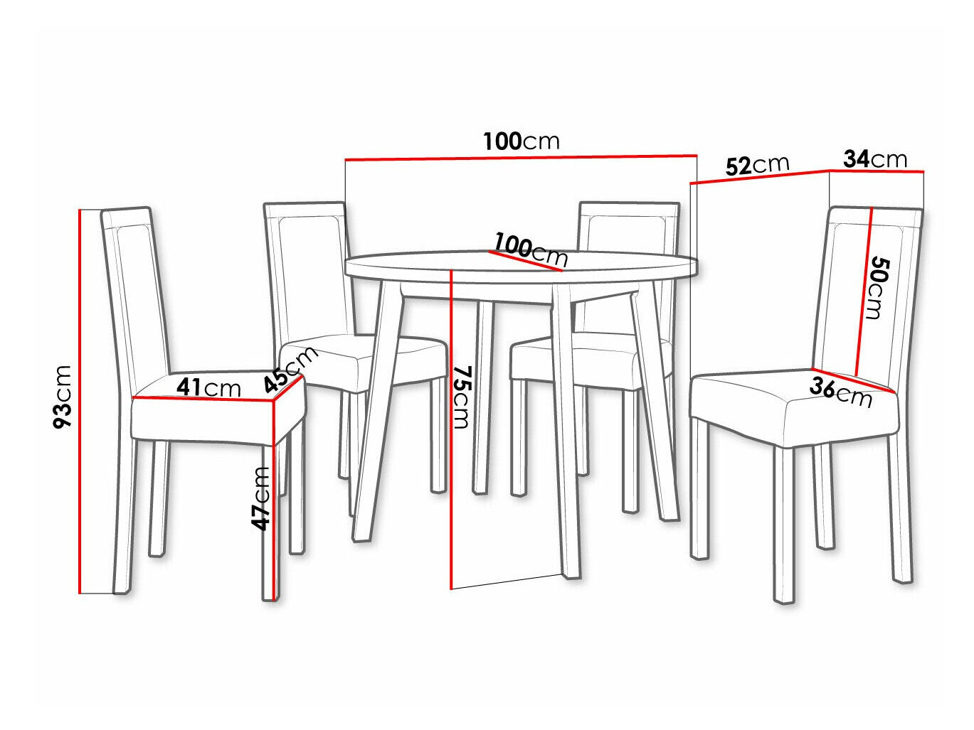 Spisestue-sæt Victorville 306 3978999