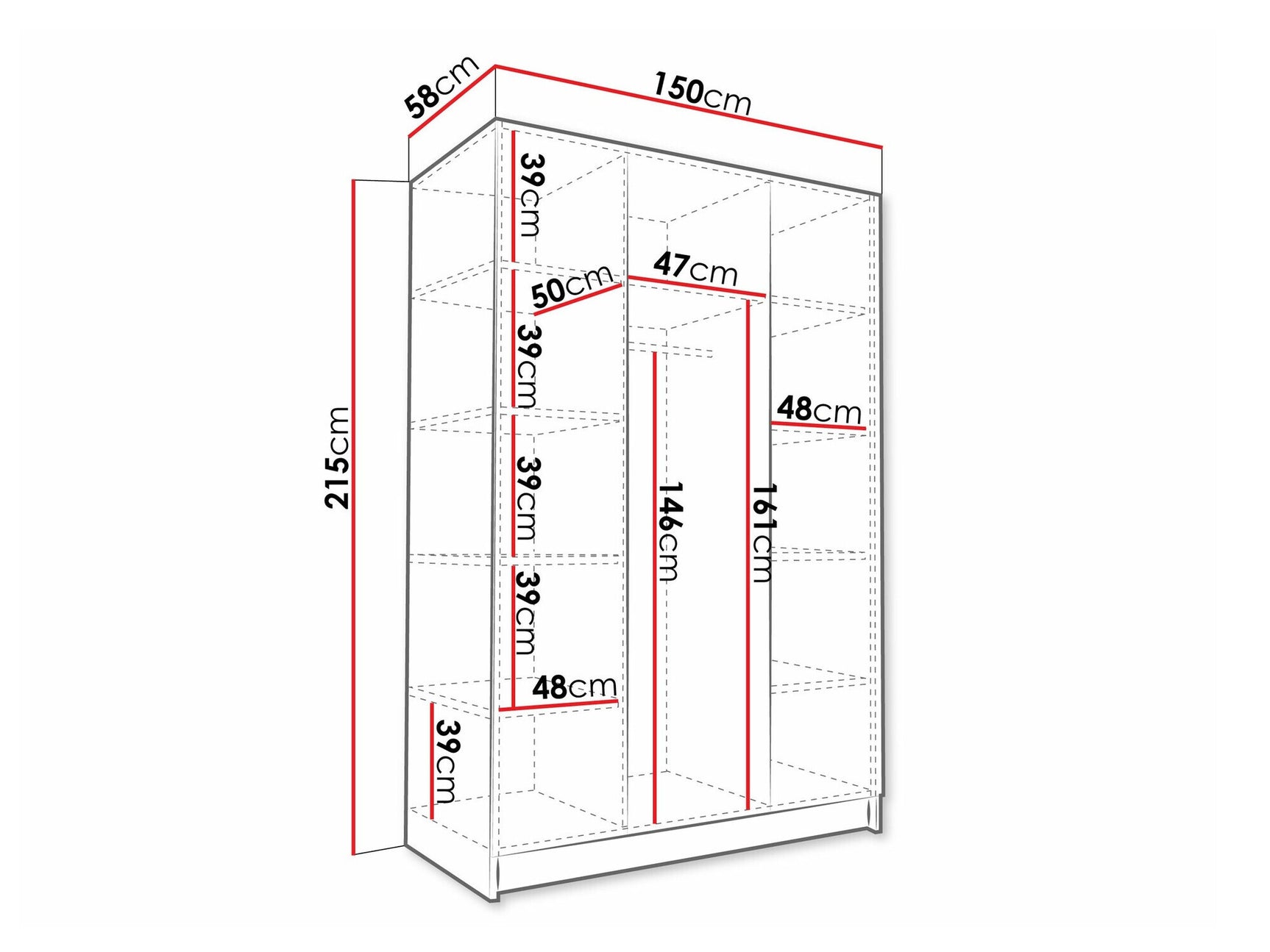 Garderobeskab Closico 196