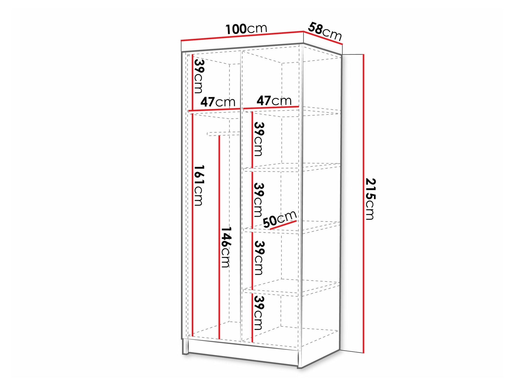 Garderobeskab Closico 195