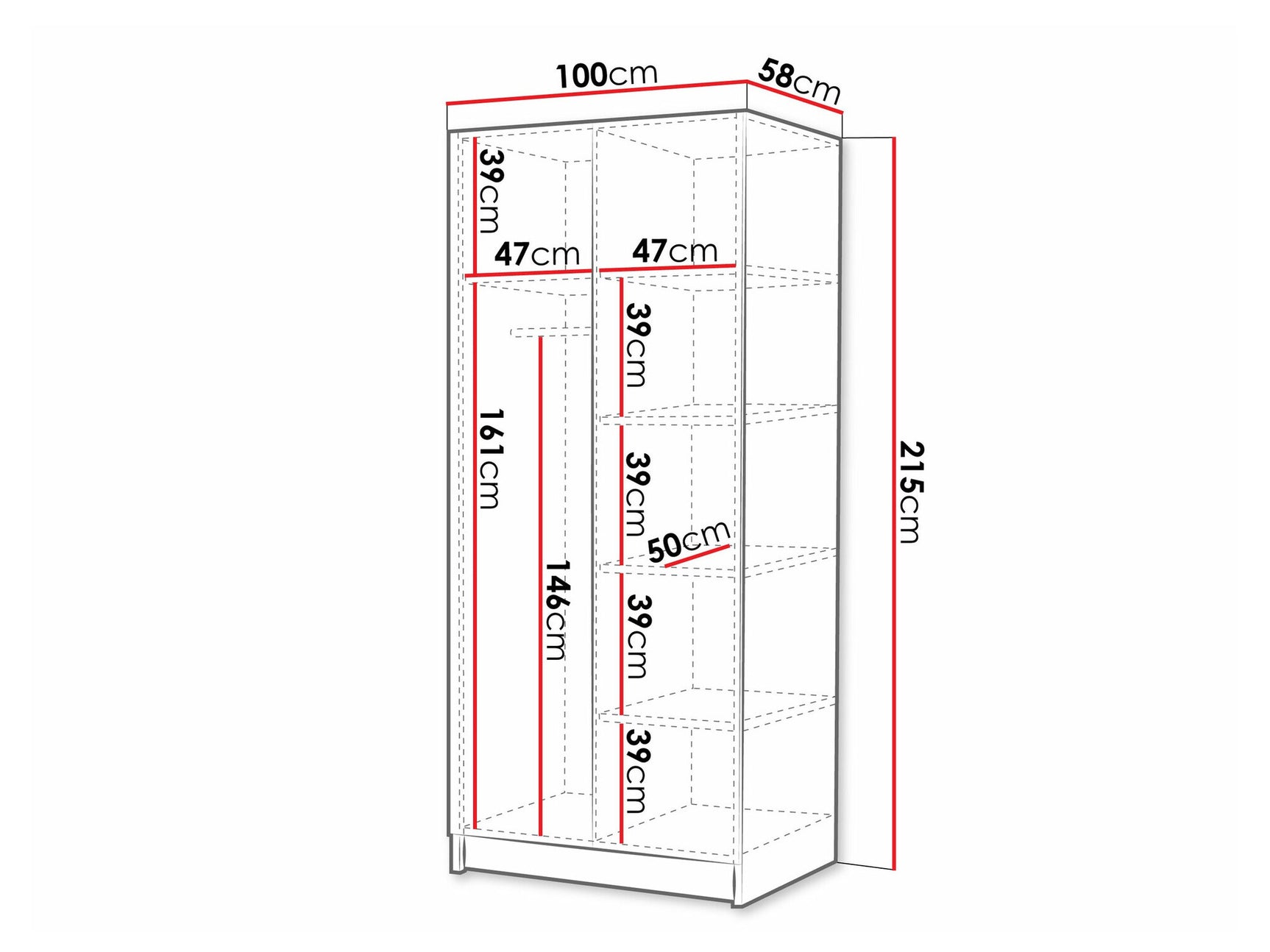 Garderobeskab Closico 195