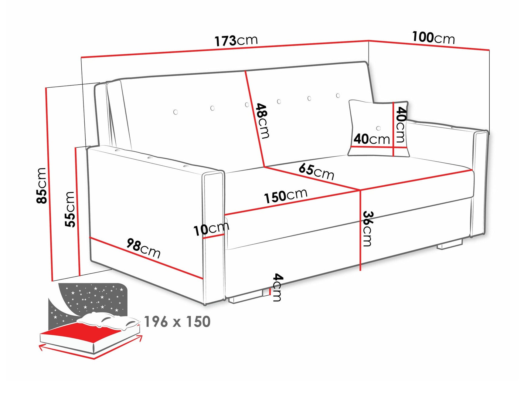 Sovesofa Columbus 233