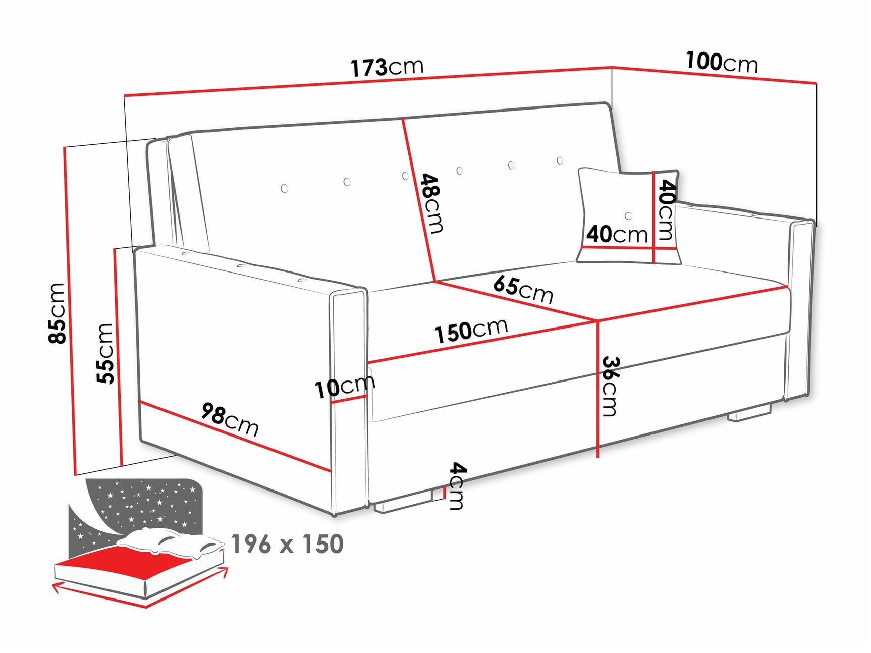 Sovesofa Columbus 233